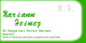 mariann heincz business card